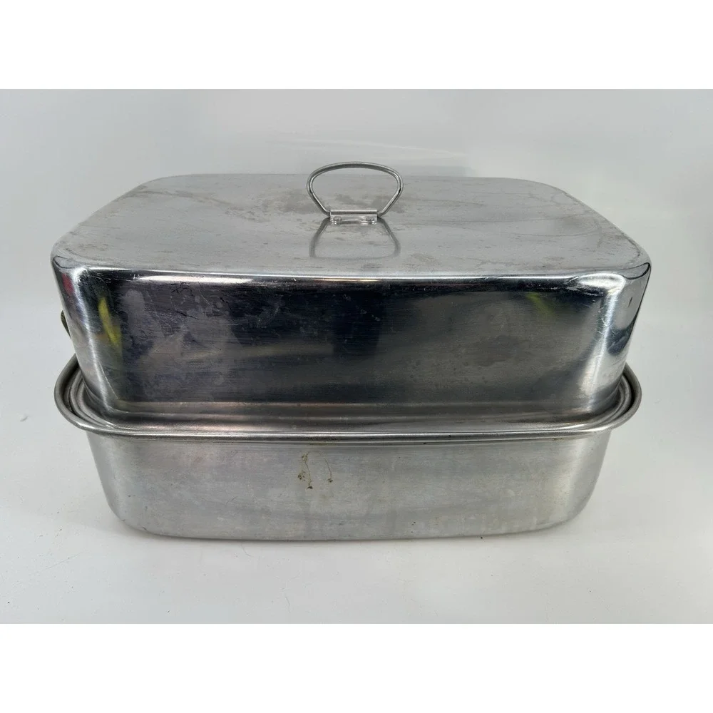 Vintage MIRRO Aluminum Large Covered Roaster Roasting Pan 12